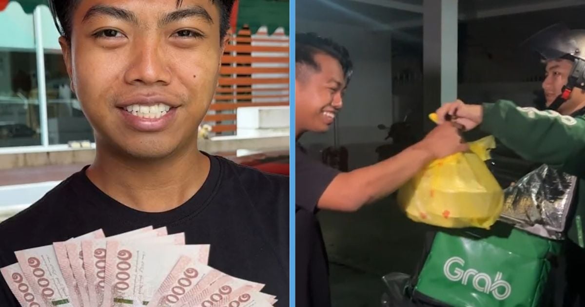 Mystery of GrabFood Rider “Sending Food” from S’pore to BKK Revealed: It’s by a Thai Content Creator